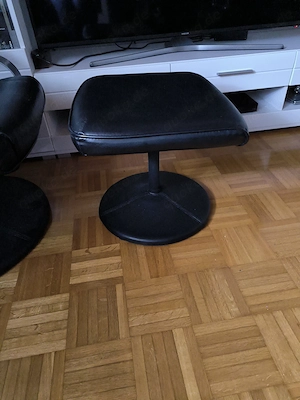 Relaxsessel Fernsehsessel mit Liegefunktion, drehbar und mit Hocker schwarz  Bild 4