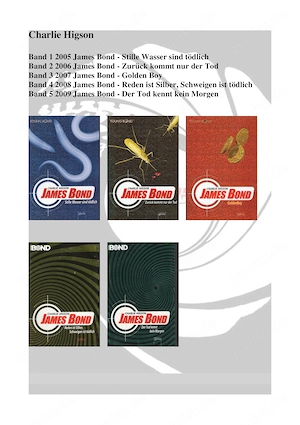 Sammlung 5 Bände (Konvolut) James Bond (u.a. Golden Boy)