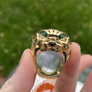 Cartier Panther Tsavorit grüner Granat 18kt Gold Ring SELTEN SCHWER 36,48 Gramm Bild 10