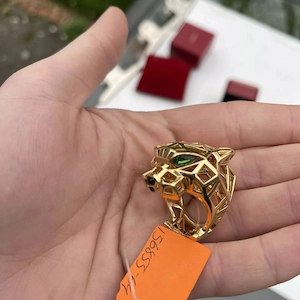 Cartier Panther Tsavorit grüner Granat 18kt Gold Ring SELTEN SCHWER 36,48 Gramm Bild 9
