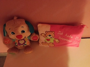 sprechender Hund und Kissen 