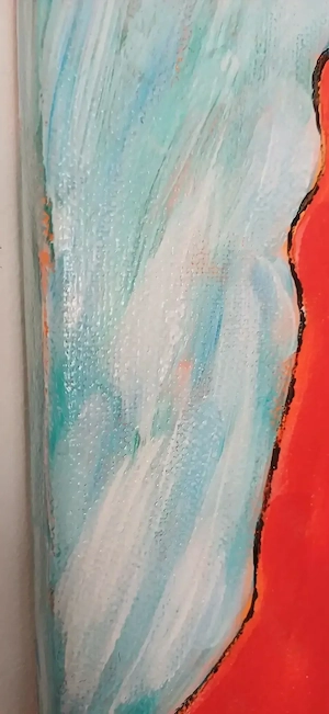 Expressionistischer Tänzer   handgemalte Hommage an russische Avantgarde  (30 30 Acryl)