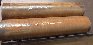 2 Rundrohre Durchmesser 102 mm