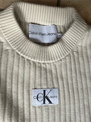 Neu Calvin Klein crop Strickpullover beige XL