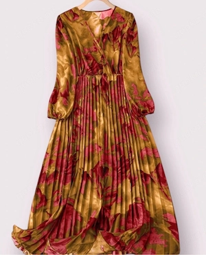 Neu Zara Kleid Plisseekleid Maxikleid weinrot XL 42 Wickeloptik