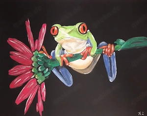 Acrylbild 27,5 x 35 cm "The frog"