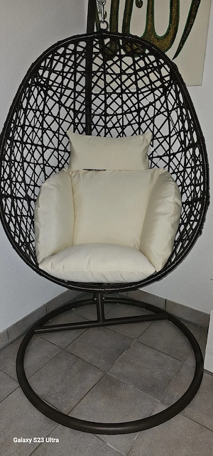  NEU & UNGEBRAUCHT: Design Egg-Chair Hängesessel mit Gestell & Polstern  