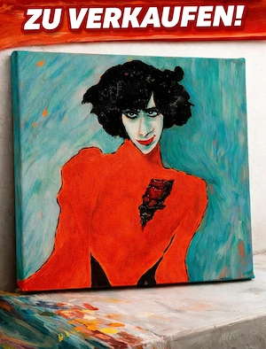 Expressionistischer Tänzer   handgemalte Hommage an russische Avantgarde  (30 30 Acryl)