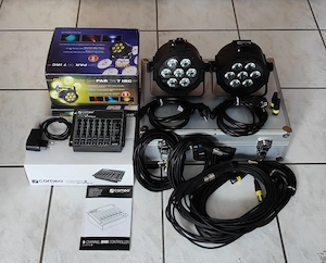 2 LED Scheinwerfer SlimPAR TRI 7 IRC + Cameo Control 6 DMX Controler