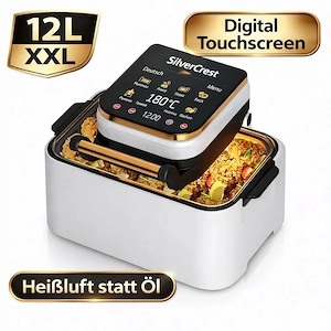 XXL Airfryer 12 L 1900 W   Digitale Heißluftfritteuse mit Touchscreen