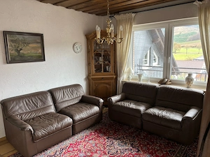 Rarität! Hochwertiges 2-Sitzer Sofa Leder Couch echt Büffelleder, zerlegbar. TOP Zustand! Bild 6