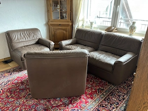 Rarität! Hochwertiges 2-Sitzer Sofa Leder Couch echt Büffelleder, zerlegbar. TOP Zustand! Bild 3