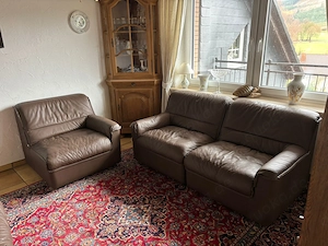 Rarität! Hochwertiges 2-Sitzer Sofa Leder Couch echt Büffelleder, zerlegbar. TOP Zustand! Bild 5