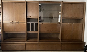 Schrankwand 70er Jahre zu verschenken, Eiche Furnier, 363cmx217cmx58 cm Bild 3