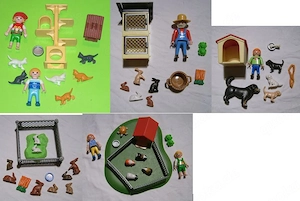 5 Playmobil-Sets: Hasen, Meerschweinchen, Katzen + Hunde
