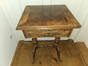 Antik! Schöner, alter Biedermeier Tisch Nähtisch mit Deckel und 2 Schubladen! Rarität!