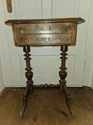 Antik! Schöner, alter Biedermeier Tisch Nähtisch mit Deckel und 2 Schubladen! Rarität!
