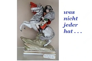 große Porzellanfigur Napoleon "Ritt über die Alpen"