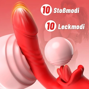 Sex Spielzeug für die Frau Vibrator G-Punkt & Klitoris Stimulator 10 Stößende Vibrationen Zungenmodi