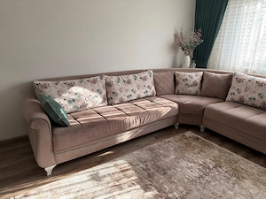 Ecksofa in Vison Cappuccino mit Bettfunktion von BELLONA Top Zustand