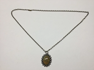 Vintage Kette Halskette mit ovalem Anhänger 