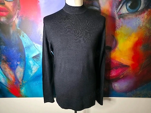 CROSSLEY Merino Pullover mit Stehkragen Größe XL schwarz -neu-