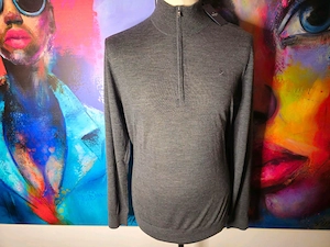 Hackett London Merino Troyer Pullover XL 1 2 Zipper