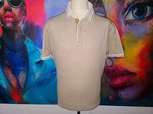 ferrante Polo-Shirt Größe 54 XL beige mit weißen Details