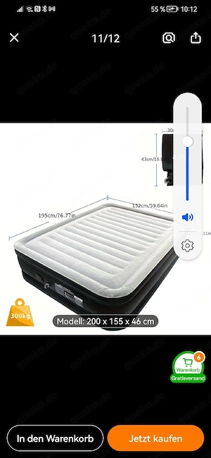 Premium Comfort Luftbett   Selbstaufblasend & Orthopädisch (Queen Size)  Schlafen wie auf Wolken