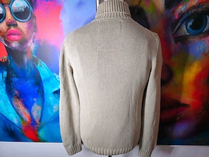 MORRIS Rollneck Pullover Zopfstrickmuster Größe L im beige -top Bild 5