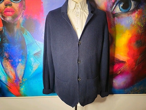Maerz Muenchen Merino Cardigan Strickjacke Größe 54 marineblau