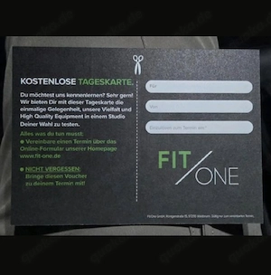 20 FITONE Tageskarten Fitness first