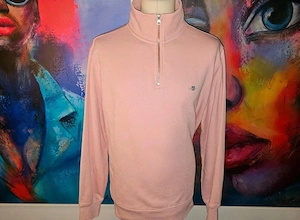 GANT Troyer Pullover mit Viertelreißverschluss Größe XL rosa NEUW