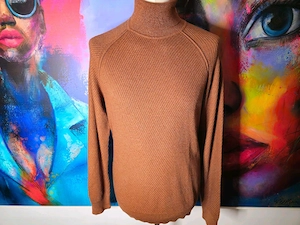 GAUDI Rollkragenpullover Größe L autum brown Cotton-Wool-Mix
