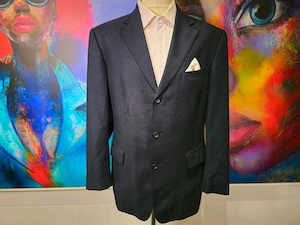 Windsor Kaschmir-Seiden-Mix Sakko Größe 52   L marine blau -top Z