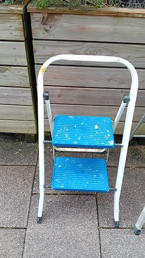 Aluleiter 3 Stufen mit Plattform und Zweistufentritt und Teleskopleiter, Aluleiter