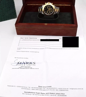 Rolex Daytona 16523 Zenith Bi- Stahl-Gold   Schwarzes Zifferblatt Inv.6 E-Serie