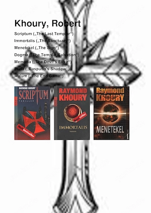 Sammlung 7 Bände Robert Khoury (Konvolut) (u.a. Immortalis; Memoria )