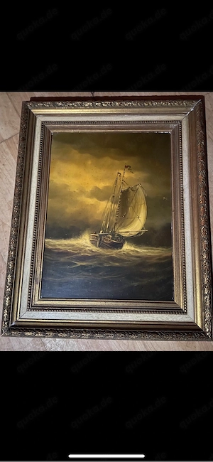 Maritimes Gemälde mit Segelschiff-Motiv