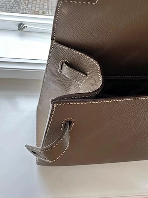 Hermes Kelly Bag 32 Etoupe Mit Rechnung, Box, Staubbeutel Bild 2