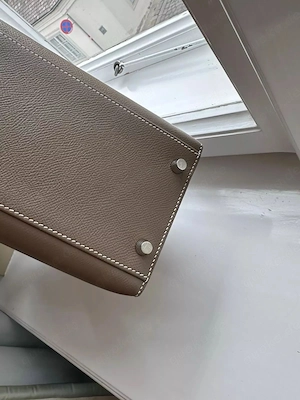 Hermes Kelly Bag 32 Etoupe Mit Rechnung, Box, Staubbeutel Bild 6