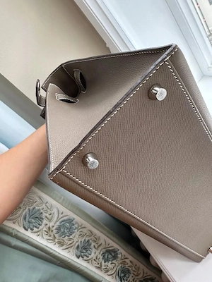 Hermes Kelly Bag 32 Etoupe Mit Rechnung, Box, Staubbeutel Bild 3
