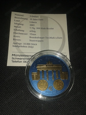 Die ersten Bicolor-Niobmünzen der Welt 1995 - 2005