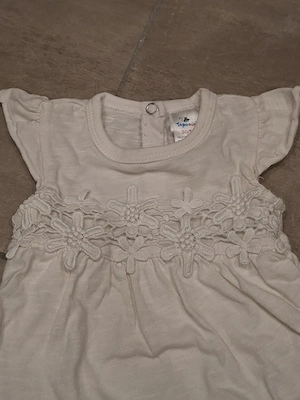 Bodykleid kurzarm weiß Blumen Topomini Gr. 50 56