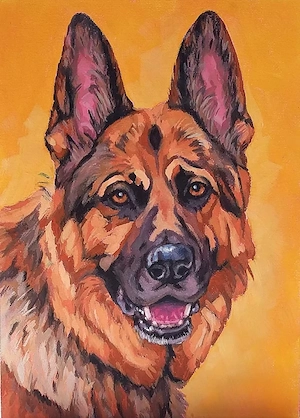 Direkt von Künstlerin: Handgemalte Tierportraits ab Foto