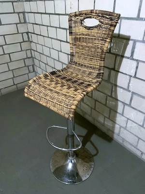 3 Küchen Rattan Barhocker