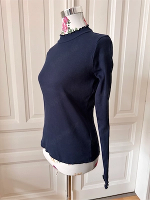 Rollkragenpullover blau, S