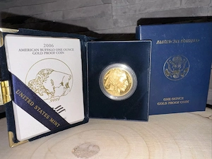 2006 1 oz ounce original AMERICAN BUFFALO Gold Proof Coin USA 50$ PP 1 Unze AU