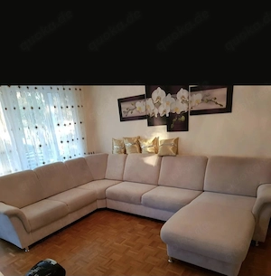 Sitzgarnitur U Form mit Bettkasten und Ottomane 