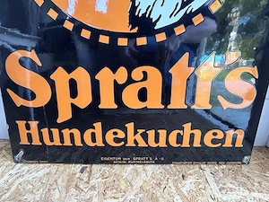 Emailschild Spratt s Hundekuchen XL top Zustand